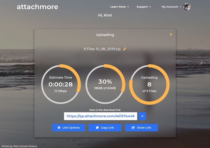 Uploading files in Attachmore